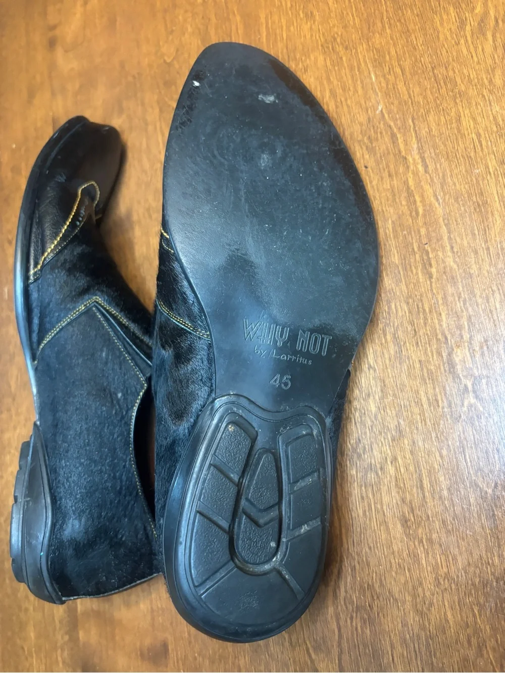 Men's Black Haircalf Wingtip Slip-On Dress Shoes